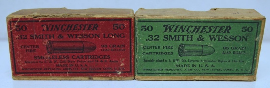 Partial Vintage Two Piece...Box of 17 Winchester .32 S&W Long and Partial Vintage Two Piece Box of 2