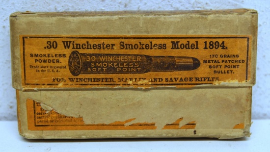 Full Vintage Two Piece Box Winchester .30 Winchester Model 1894 Cartridges Ammunition......