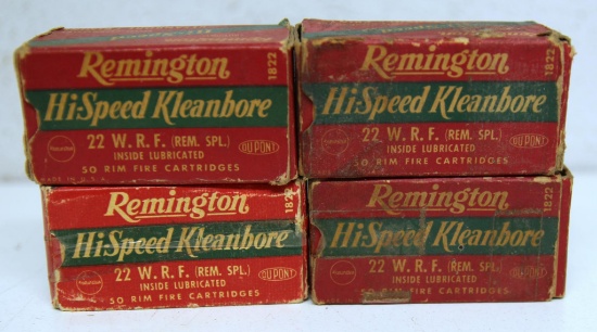 4 Full Vintage Boxes Remington .22 WRF Cartridges Ammunition...
