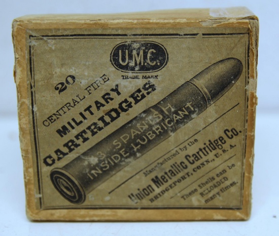 Partial Vintage Two Piece Box of 17 UMC Military .43 Spanish Cal. Cartridges Ammunition...