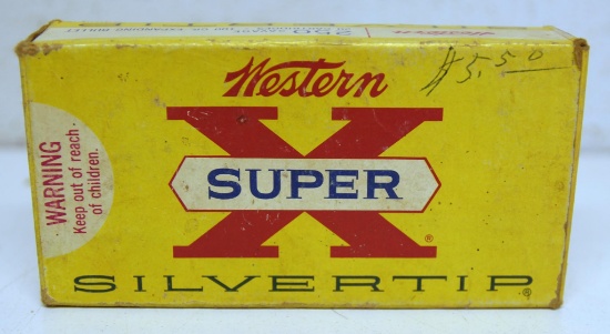 Partial Vintage Box of 19 Western Super X .250 Savage SilverTip Cartridges Ammunition...