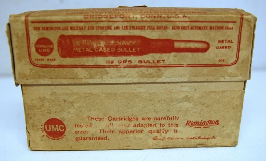 Full Vintage Two Piece Box UMC 6 mm U.S. Navy Cartridges Ammunition...