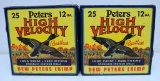 2 Full Vintage Boxes Peters High Velocity 12 Ga. 2 3/4