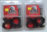 2 New Sets Millett Tactical Scope Rings 35 mm Medium, Matte, Detachable...