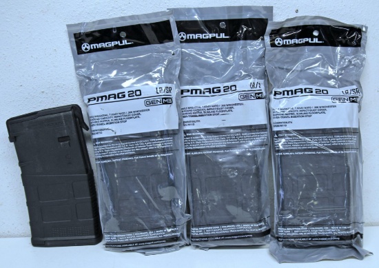 4 MagPul...PMAG 20 Rifle Magazines 7.62x51 NATO/.308 Winchester 20 Round Magazines...