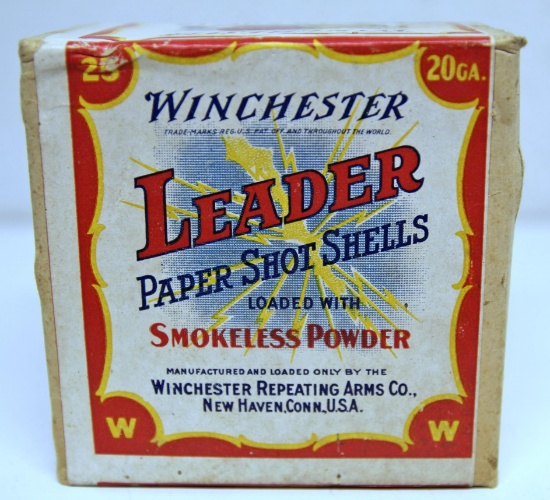 Full Sealed Two Piece Box Winchester Leader 20 Ga. Paper Shotshells...