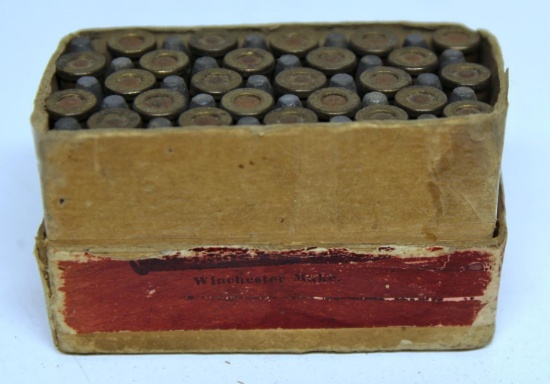Full Two Piece Box Missing Top Half Winchester .22 Winchester Center Fire Cartridges Ammunition...