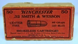 Full Vintage Two Piece Box Winchester .32 S&W Cartridges Ammunition...