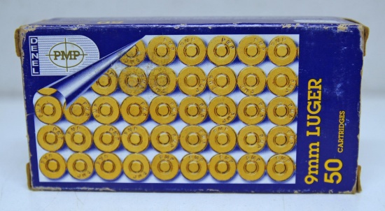 Full Box PMP 9 mm Luger 115 gr. Full Jacket Cartridges Ammunition...