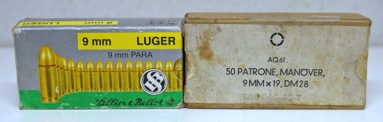 Full Box Sellier & Bellot...9 mm Luger and Full Box 9 mm x 19, DM 28 Cartridges Ammunition...