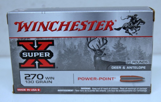Full Box Winchester Super-X .270 Win. 130 gr. Power-Point Cartridges Ammunition...