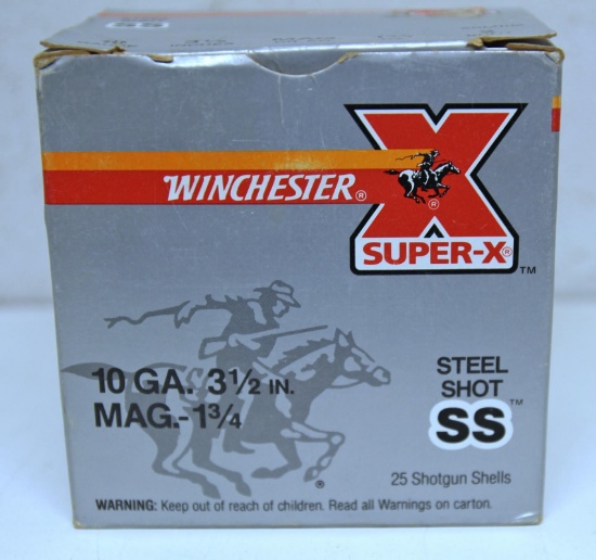 Full Box Winchester Super-X 10 Ga. 3 1/2" Steel 2 Shot Shotshells Ammunition...