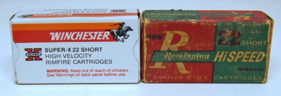 Full Vintage Box Remington Hi-Speed .22 Short and Full Box Winchester Super-X High Velocity .22