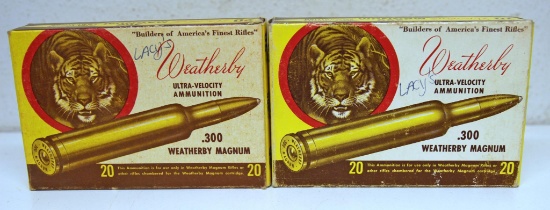 Two Full Tiger Boxes Weatherby .300 Weatherby Magnum 110 gr. Ultra-Velocity SP Cartridges