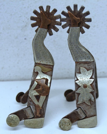 Double Mounted Lady Leg Cowboy Spurs, Unmarked, Said to be from Huntsville Prison...