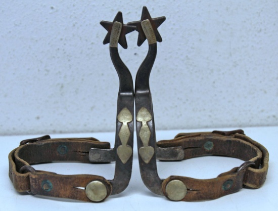Single Mounted Cowboy Spurs Marked K.B.&P....