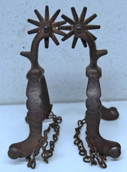 North and Judd Iron Engraved Cowboy Spurs...