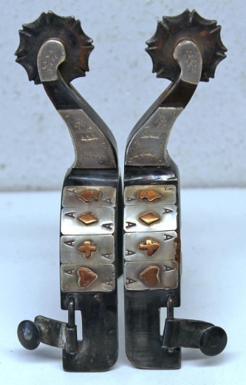 Single Mounted Card Suit Cowboy Spurs...