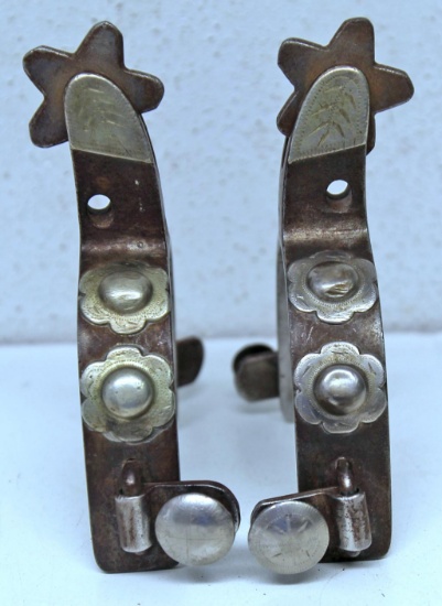 Marked Crockett Single Mounted Cowboy Spurs...