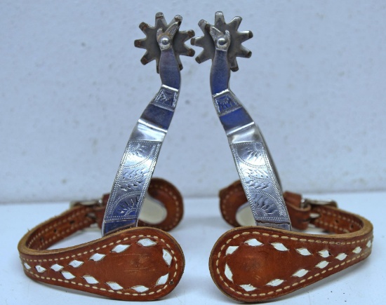 Marked Crockett Renalde...Gal Leg Cowboy Spurs...