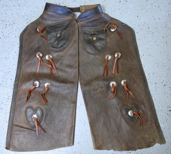 Vintage Batwing Cowboy Chaps with Conchos...