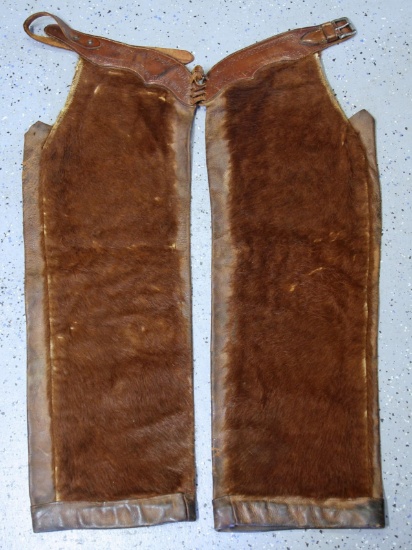 Vintage Cowboy Chaps with Steer Hide...