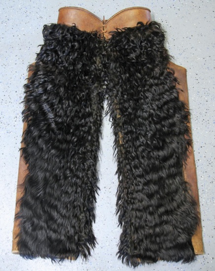 Vintage Wooly Cowboy Chaps Marked C.E.NYE Walla Walla, Saddlemaker from 1890-1910...