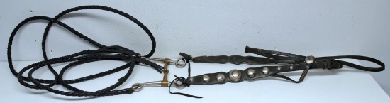 Vintage Broken Bit, Headstall, and Braided Reins...
