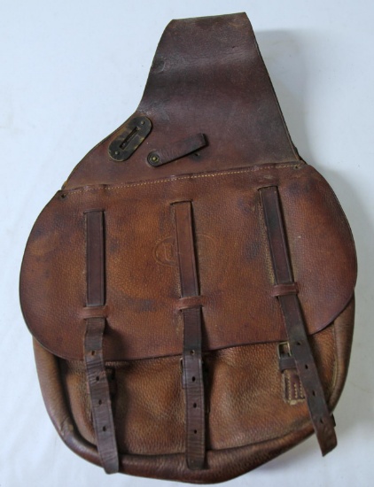 U.S. Marked Leather Saddle Bags with Original Canvas Liners...