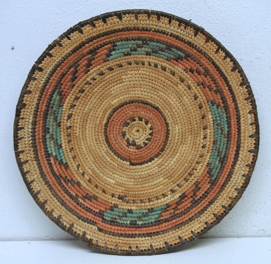Native American Indian Navajo Woven Tray Basket, 13" W x 1 1/2" Tall...