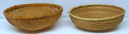 Two Native American Indian Woven Baskets, 11" x 4" and 11" x 3"...