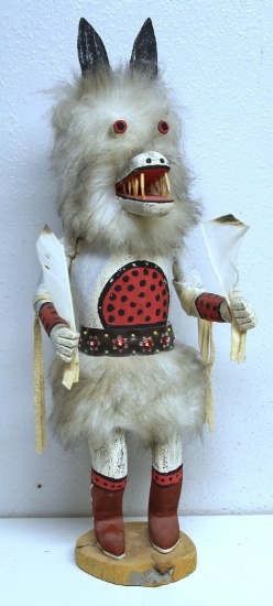 Wolf Head Native American Indian Kachina Doll from the Dorothy Walker Collection, 17 3/4" Tall, Has