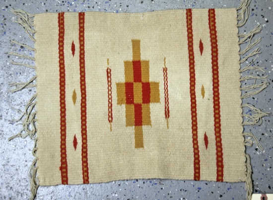 Native American Indian Navajo Woven Wall Hanger, 14 1/2" x 17"...