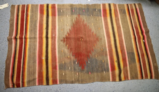 Native American Indian Navajo Hand Spun Wool...Chinle Blanket, Circa 1870's, 73" x 42", Small Hole