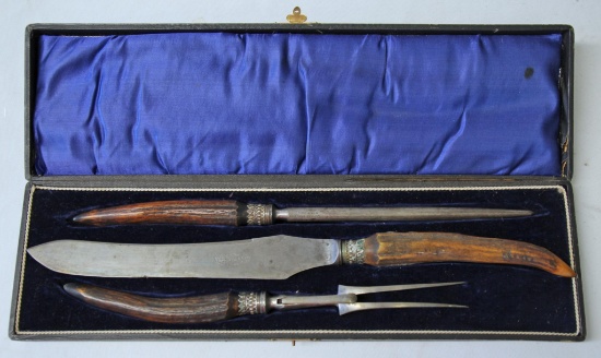 Sheffield "The El Dorado" Three Piece Carving Set in Case...