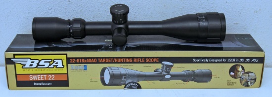BSA Optics Sweet 22 22-618x40AO Target/Hunting Rifle Scope Designed for .22 LR in .36, .38, .40 gr.,