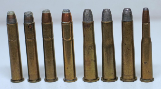 Eight Collector Cartridges Ammunition - Four .38-55 Winchester - 2 WRACo, 1 Rem-UMC, 1 Western and