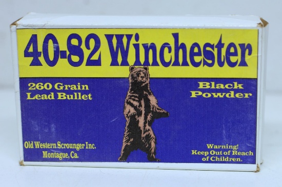Full Box Old Western Scrounger .40-82 Winchester 260 gr. Cartridges Ammunition...