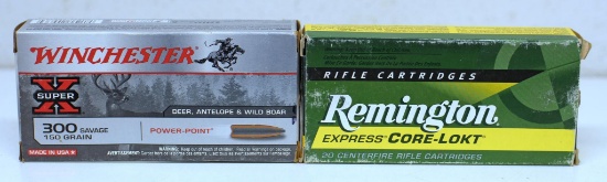 Full Box Winchester .300 Savage 150 gr. Power-Point and Partial Box 19 Remington .300 Savage 150 gr.