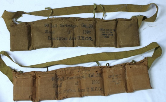 Two Military Ammo Bandoliers Remington Arms UMC Co. - Each Bandolier is Supposed to hold 60 Ball .30
