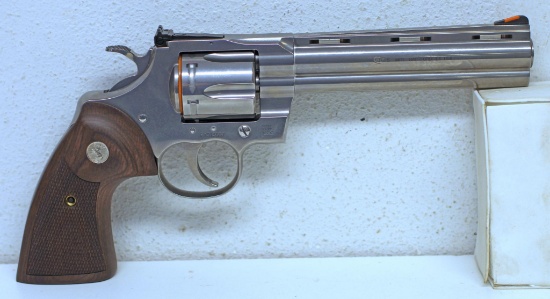 Colt Python .357 Mag. Double Action Revolver, New in Box Stainless Steel Finish Wood Grips 6" Barrel