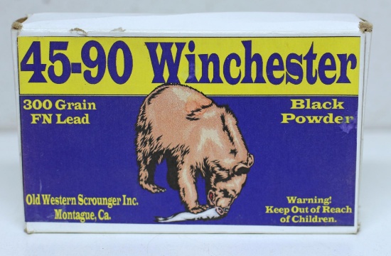 Full Box Old Western Scrounger .45-90 Winchester 300 gr. Cartridges Ammunition...