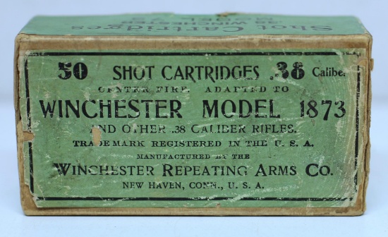 Full Vintage Two Piece Box Winchester .38 WCF No. 8 Shot Cartridges Ammunition for Winchester Model
