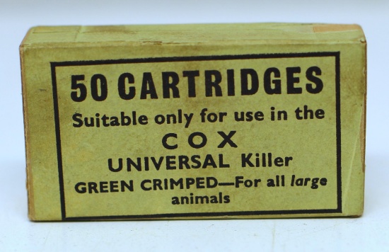 Hard-to-find Vintage Two Piece Box Eley-Kynoch...Cox Universal Killer Green Crimped for All Large