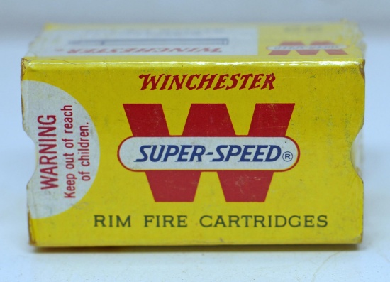 Full Vintage Box Winchester Super-Speed .22 Winchester Magnum 40 gr. JHP Cartridges Ammunition...