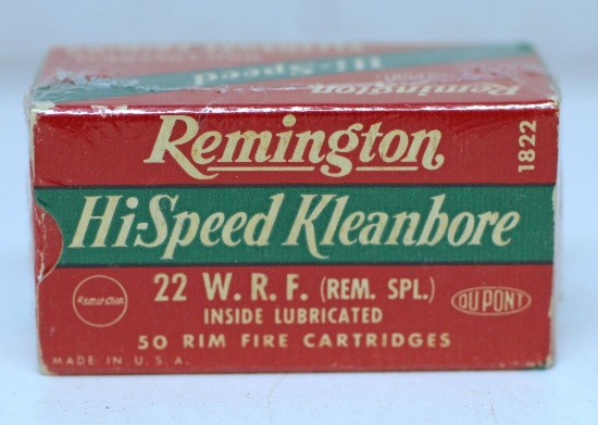 Full Vintage Box Remington .22 WRF (Rem. Spl.) Cartridges Ammunition...