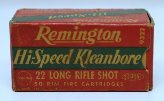 Full Vintage Box Remington .22 LR Shot Cartridges Ammunition...