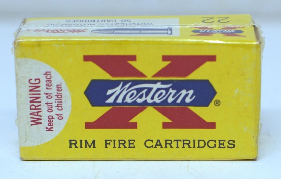 Full Vintage Box Western .22 Winchester Automatic Cartridges Ammunition...
