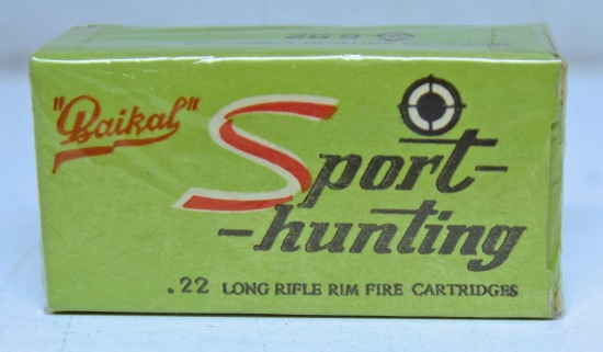 Full Vintage Box Baikal Sport-Hunting .22 LR Cartridges Ammunition...