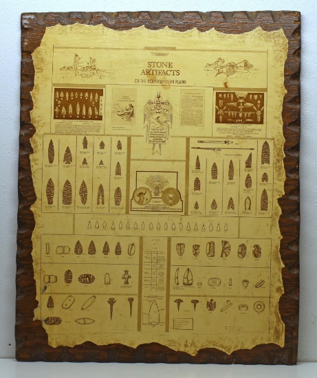 Native American Indian Stone Artifacts of the Northwestern Plains Identification Chart Wood Plaque,